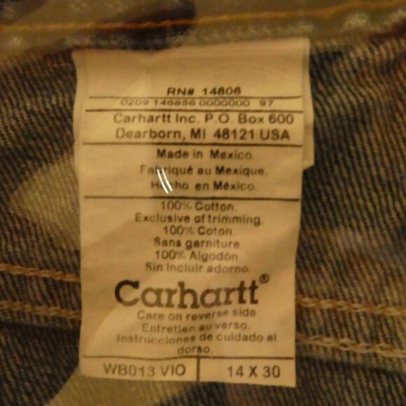 Carhartt WB013 VIO Washed Denim Dungarees Carpenter Jeans - Picture 13 of 13
